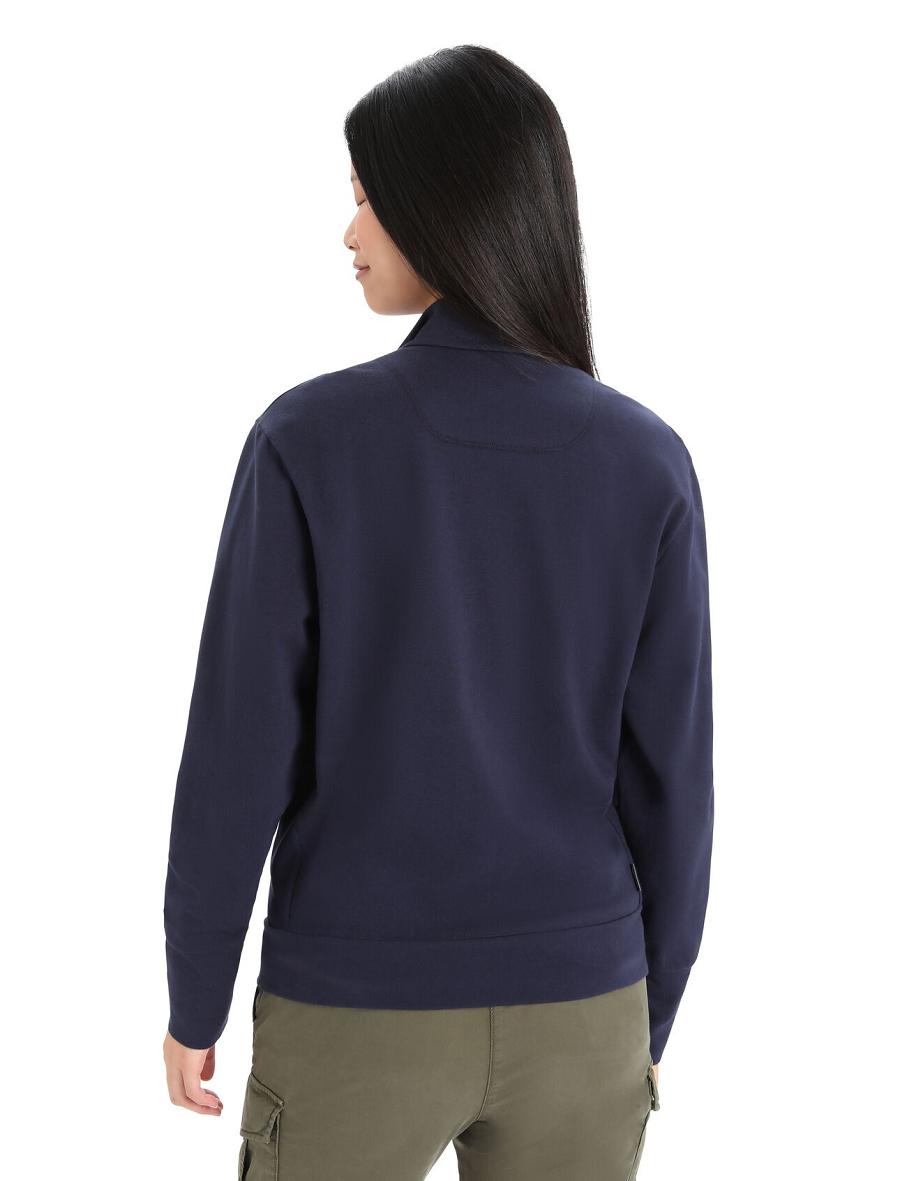 Icebreaker Merino Central II Long Sleeve Zip Naisten Huppari Laivastonsininen | FI 1672ILHS